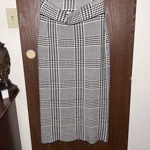 Zara houndstooth midi skirt